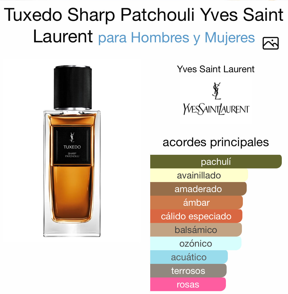 Tuxedo Sharp Patchouli Yves Saint Laurent 125 ml (Preventa)