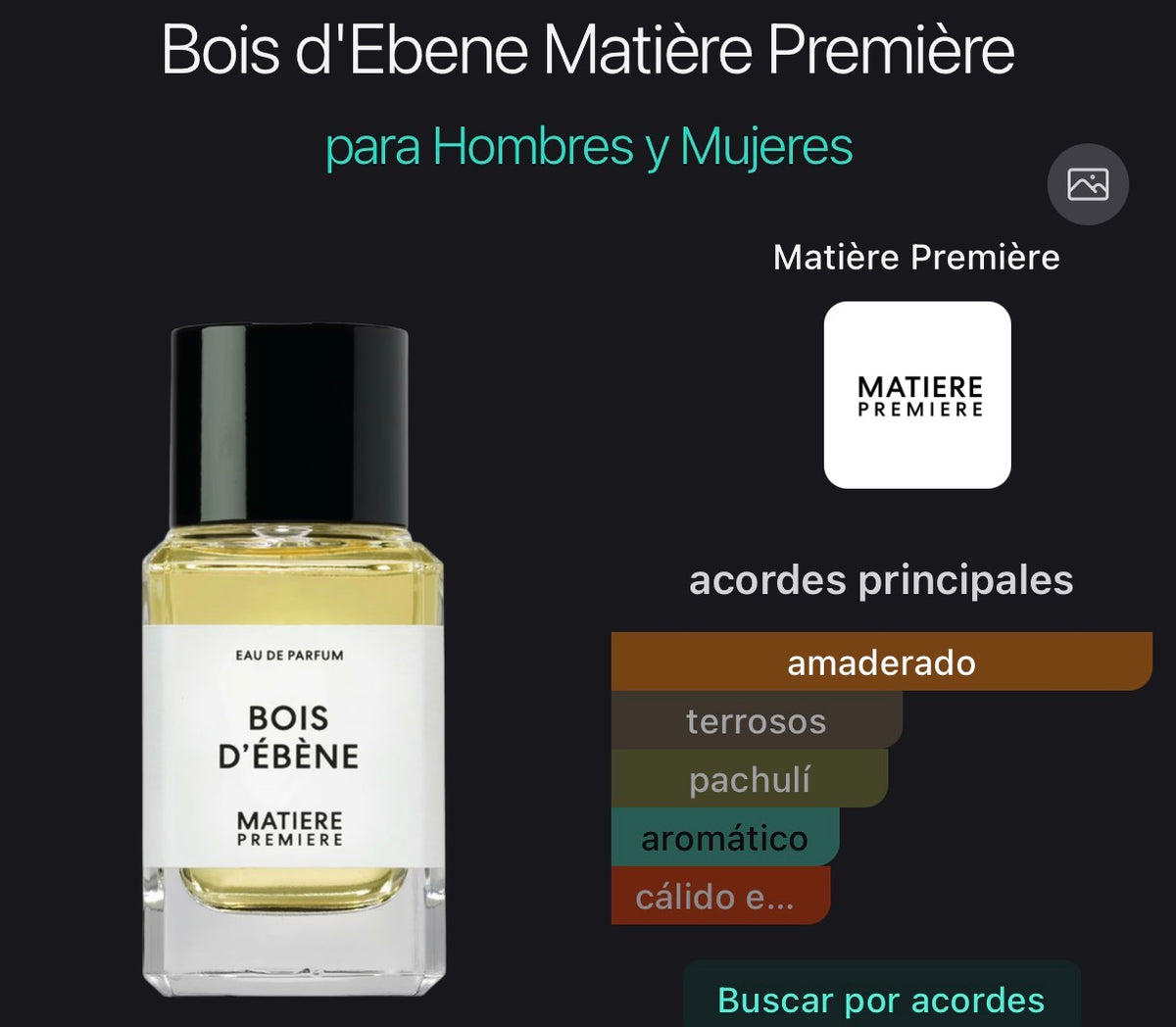 Bois d’Ébène Matiere Premiere Eau de Parfum 100 ml (Preventa)