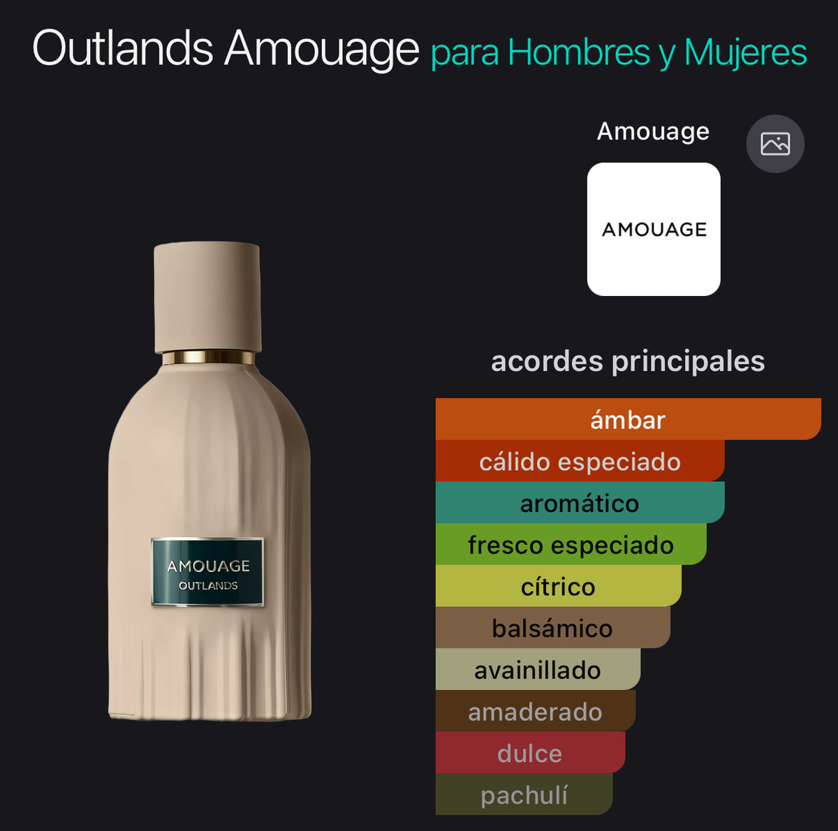 Acordes principales de Outlands de Amouage