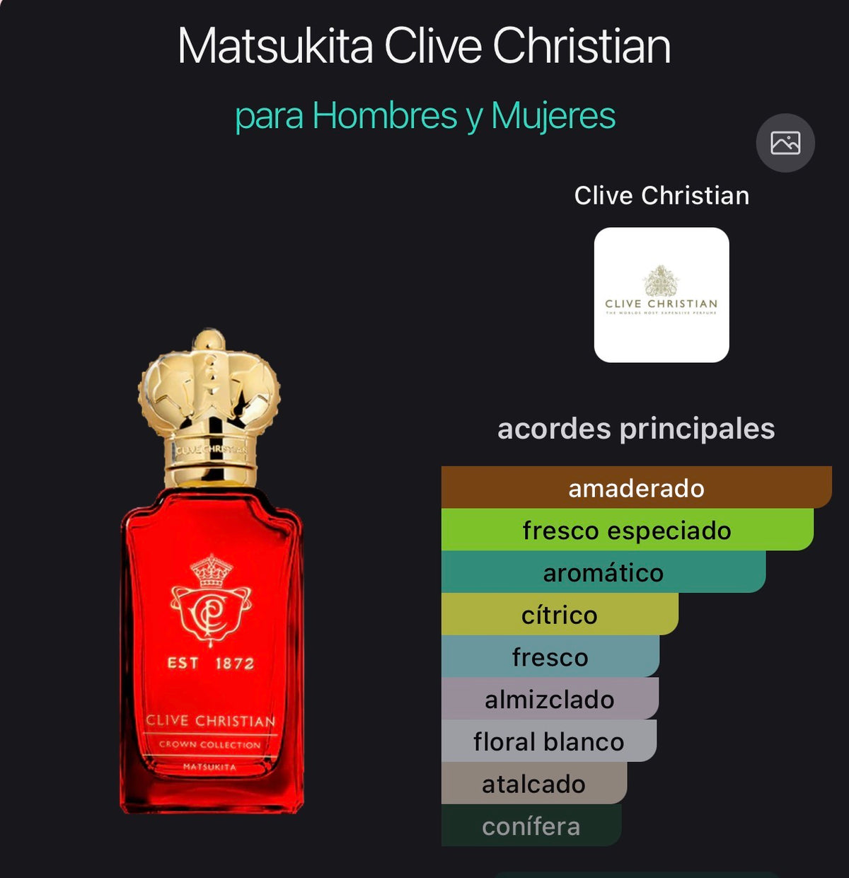 Matsukita Clive Christian Parfum 50 ml (Preventa)