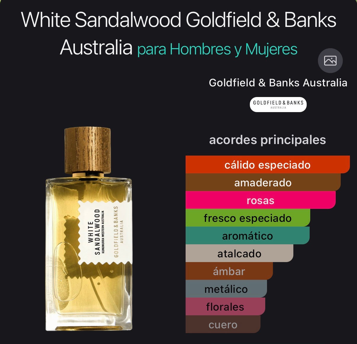 White Sandalwood Goldfield & Banks Eau de Parfum 100 ml (Preventa)