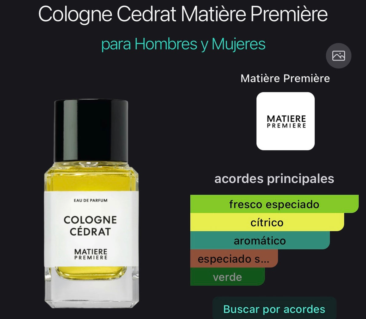 Cologne Cédrat Matiere Premiere Eau de Parfum 100 ml (Preventa)