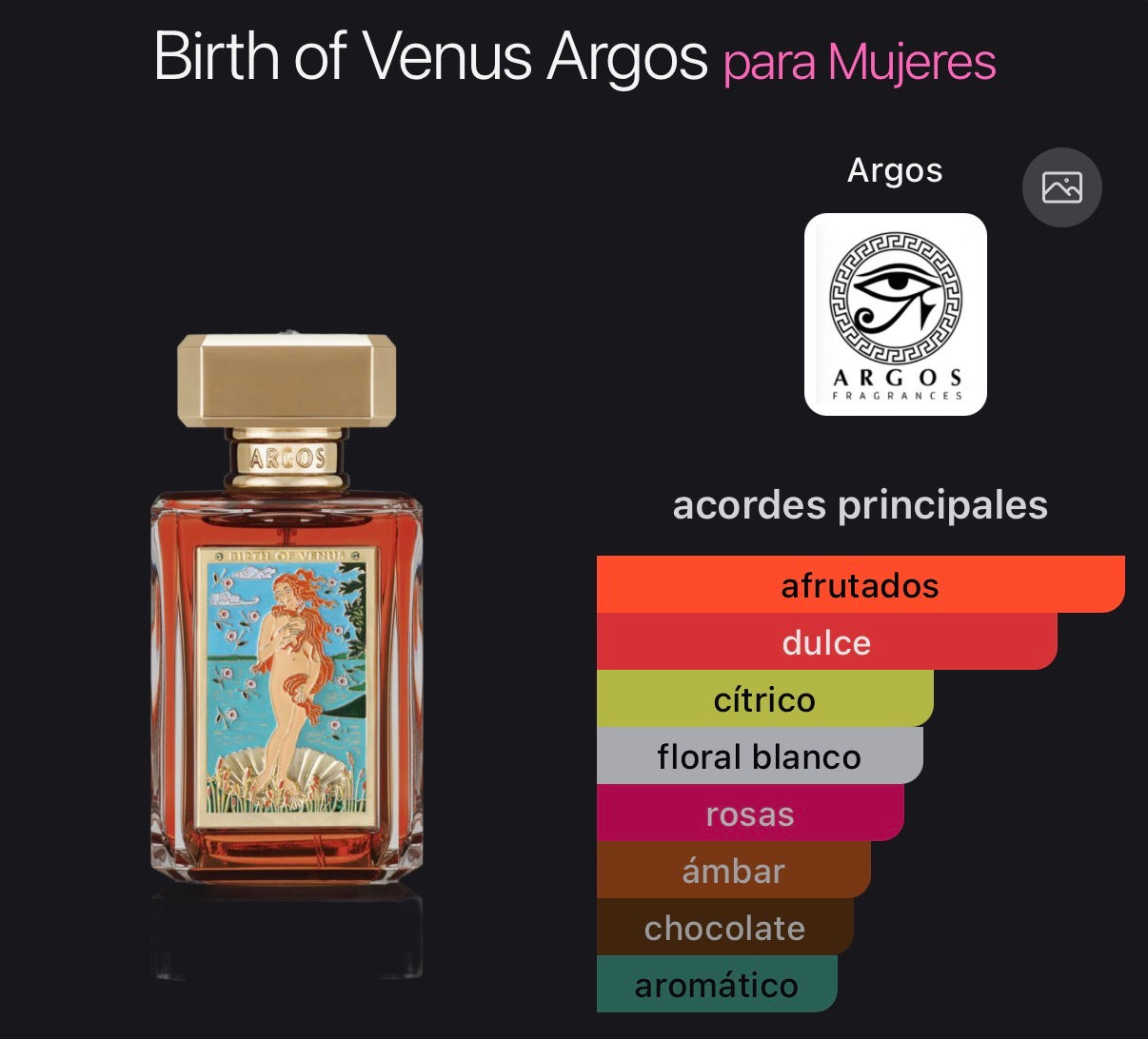 Birth of Venus Argos Eau de Parfum 100 ml