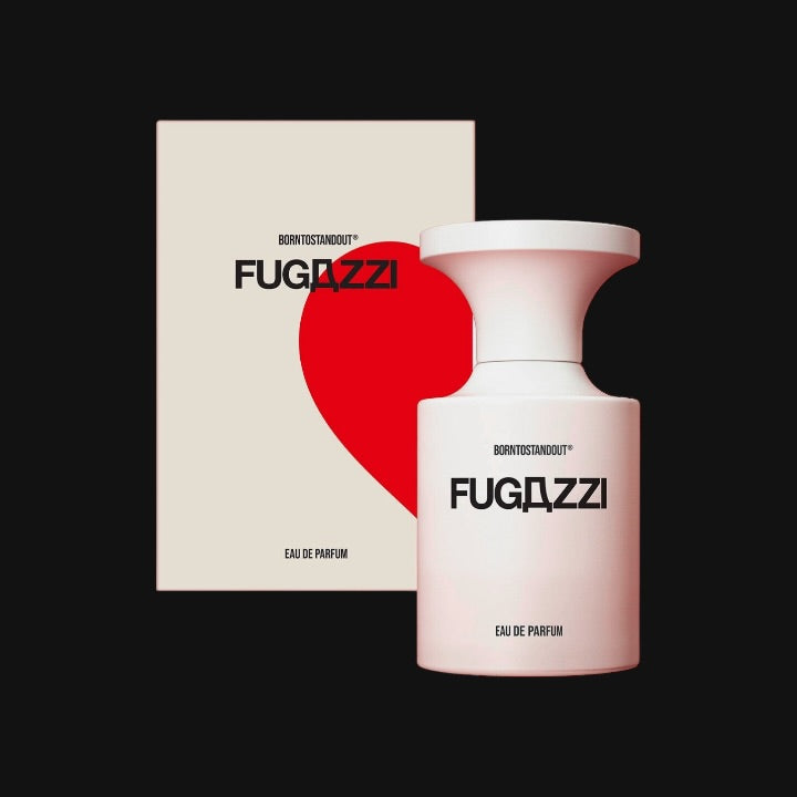 Fugazzi de BORNTOSTANDOUT con frasco y caja