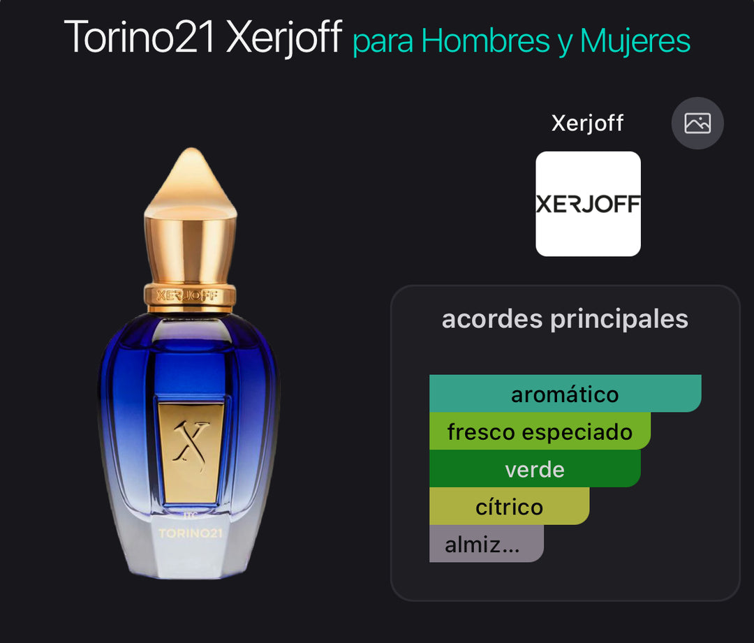 Acordes principales de Torino 21 de Xerjoff