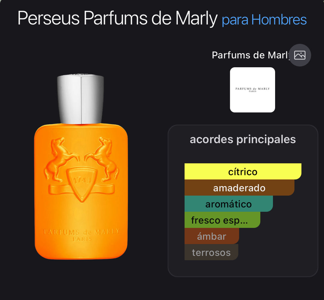 Acordes principales de Perseus de Parfums de Marly