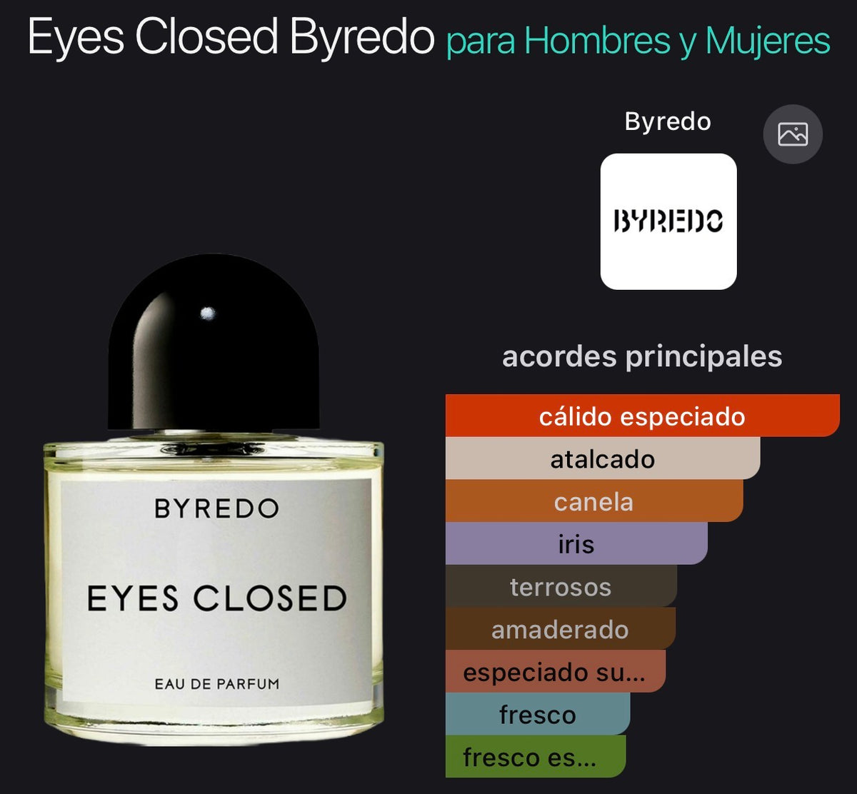 Eyes Closed Byredo Eau de Parfum 100 ml (Preventa)