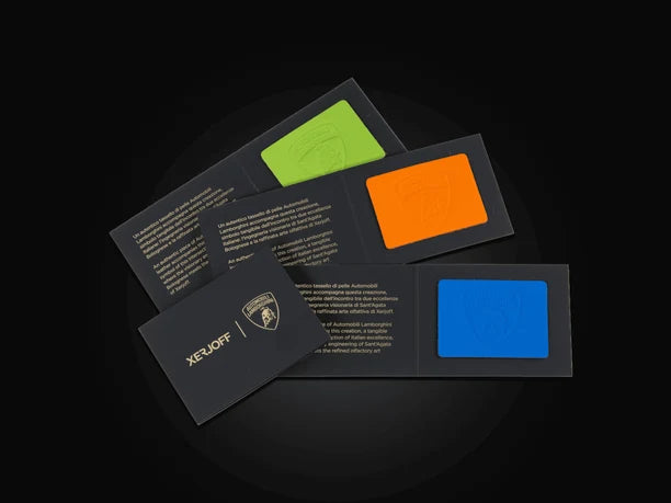 Recortes de piel de Lamborghini incluidos en la colección Xerjoff x Lamborghini