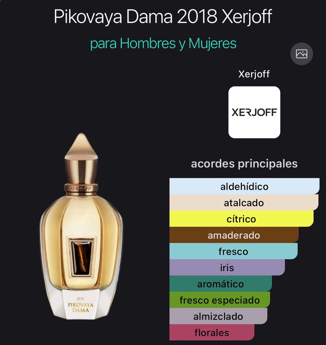 Acordes principales de Pikovaya Dama de Xerjoff