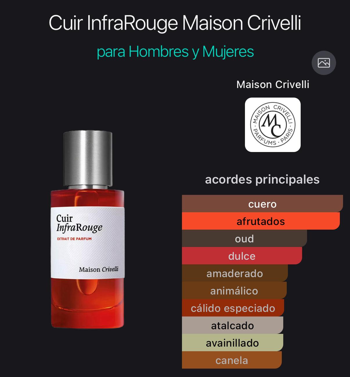 Cuir InfraRouge Maison Crivelli Extrait de Parfum 50 ml (Preventa)