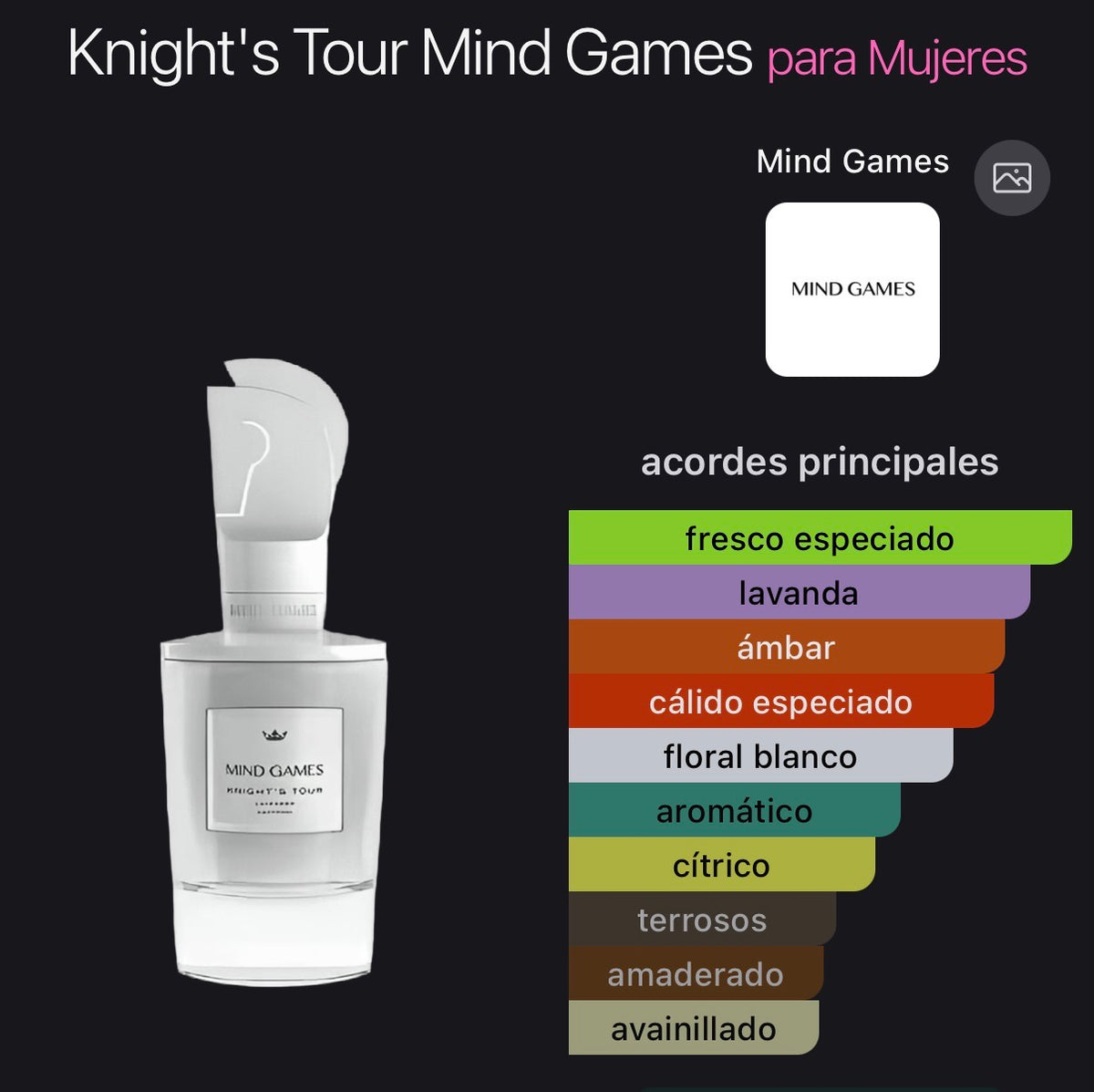 Acordes principales de Knight’s Tour de Mind Games