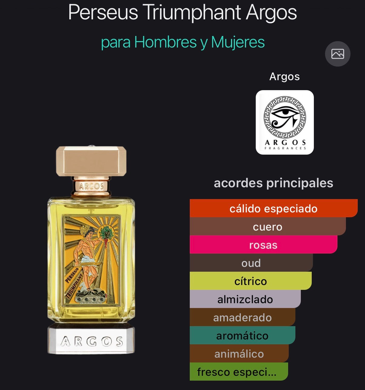 Perseus Triumphant Argos Extrait de Parfum 100 ml (Preventa)