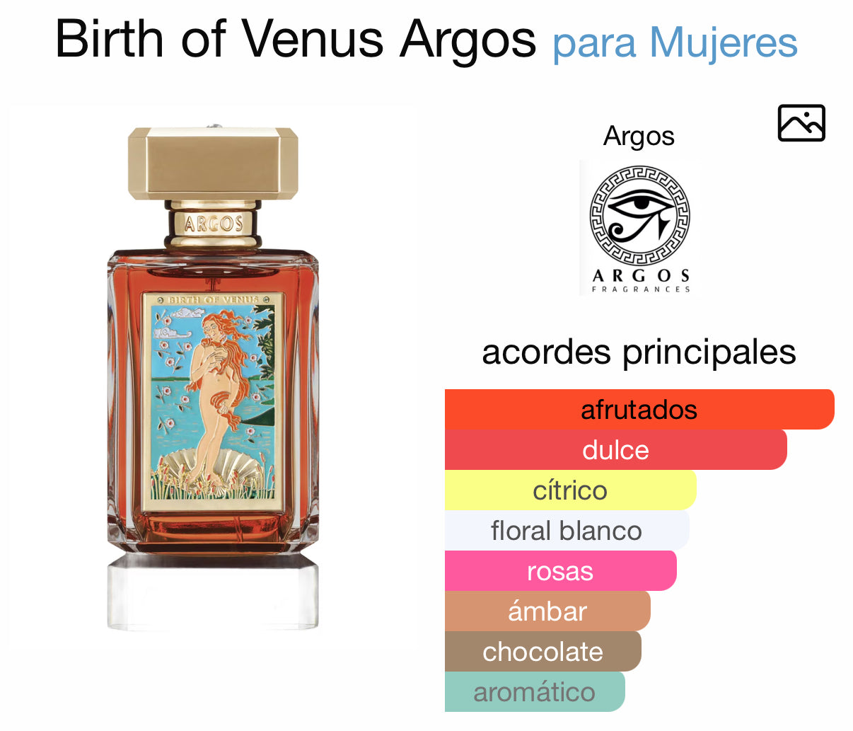 Birth of Venus Argos Eau de Parfum 100 ml (Preventa)