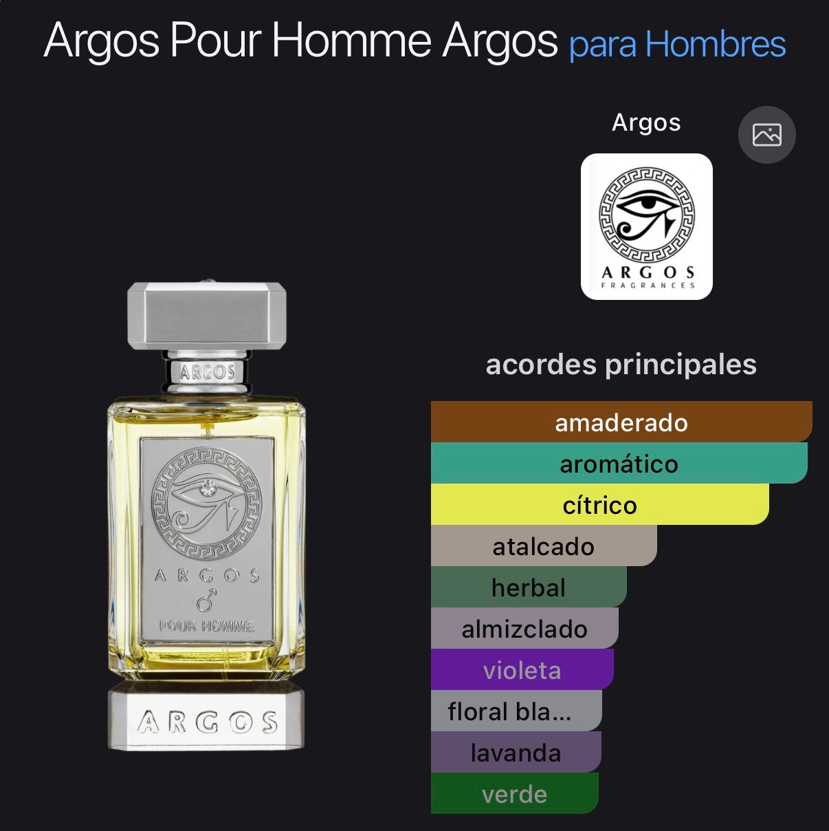 Pour Homme Argos Eau de Parfum 100 ml (Preventa)