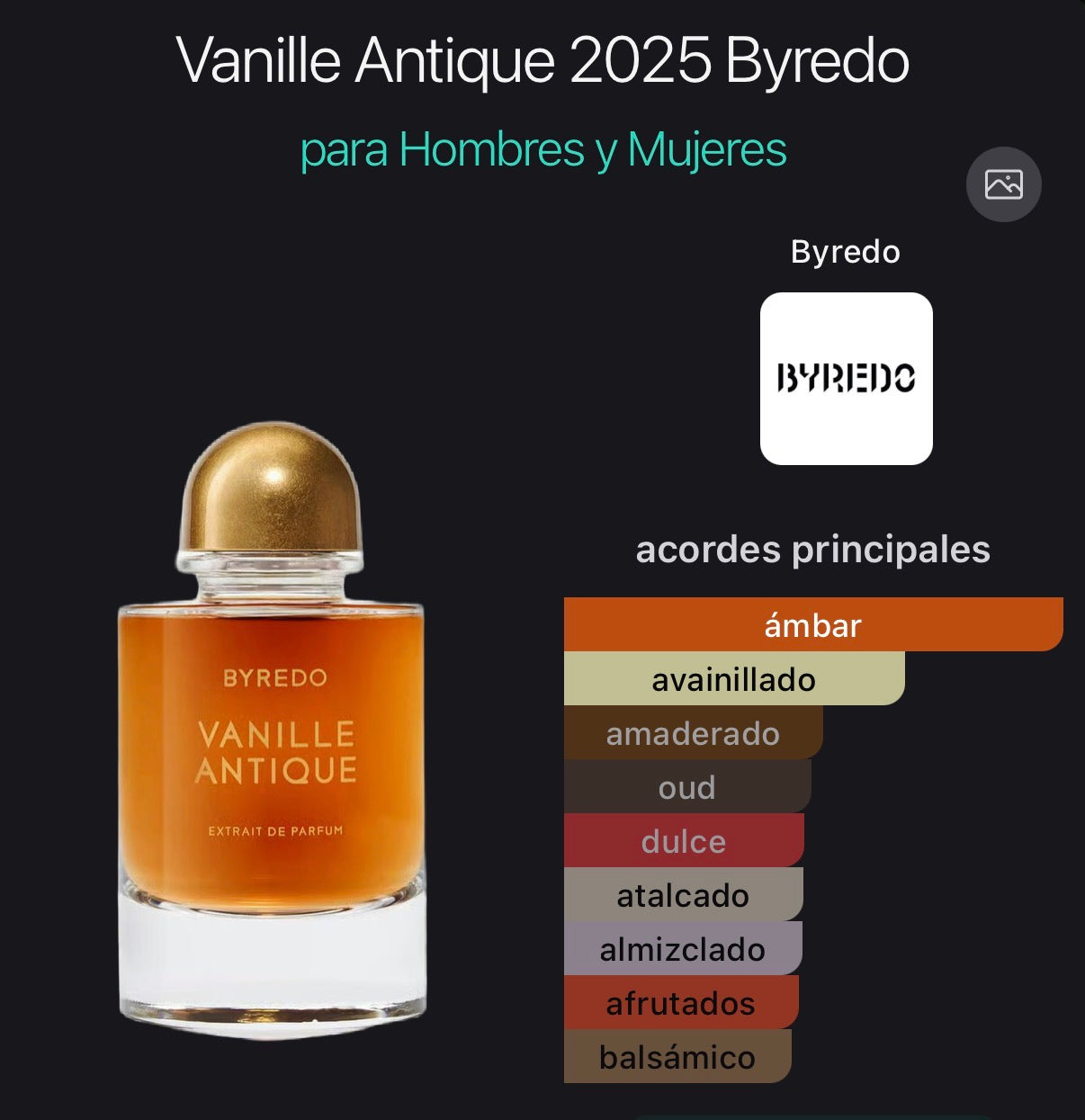 Vanille Antique Byredo Extrait de Parfum 70 ml (Preventa)