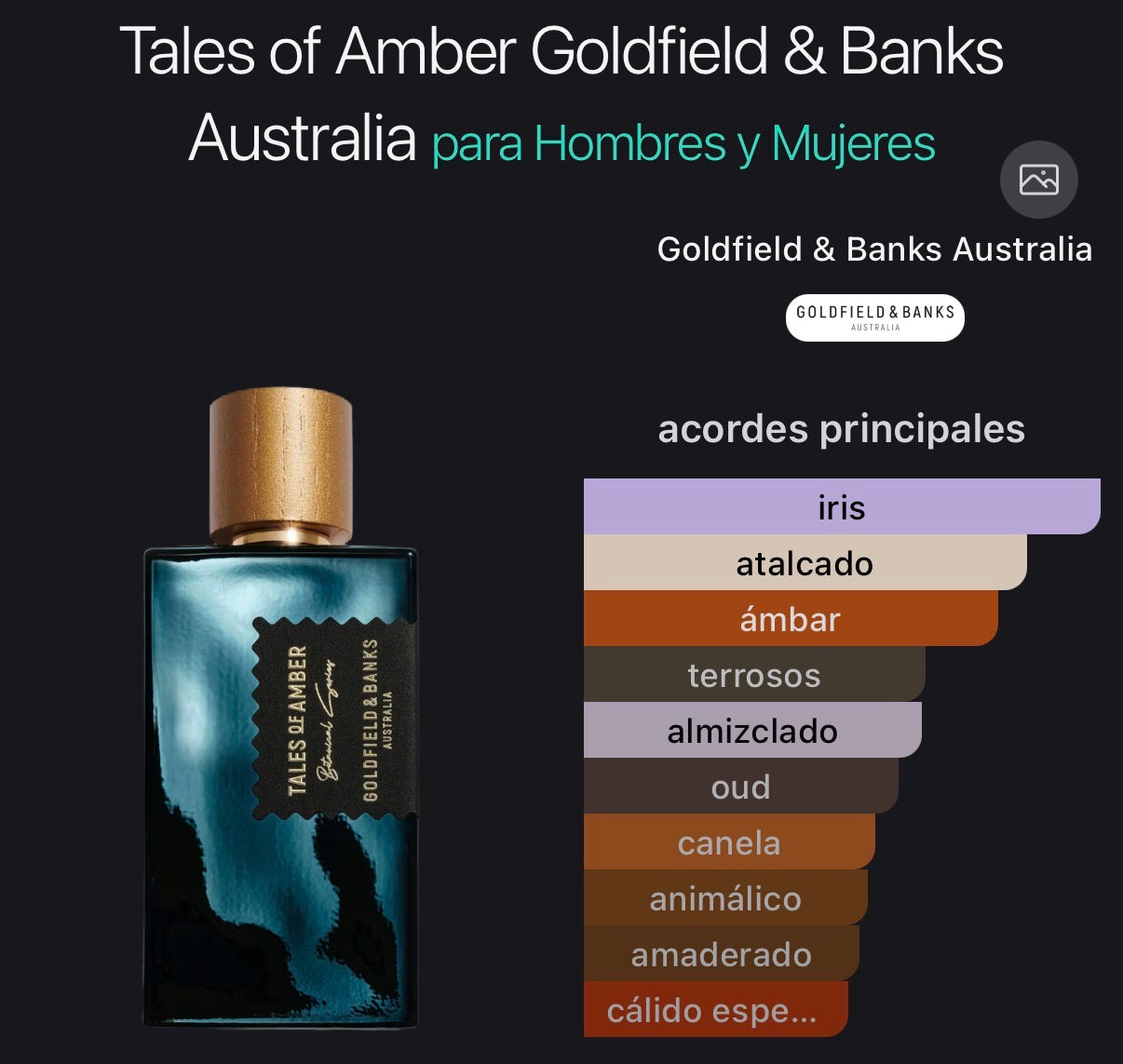 Tales of Amber Goldfield & Banks Extrait de Parfum 100 ml (Preventa)