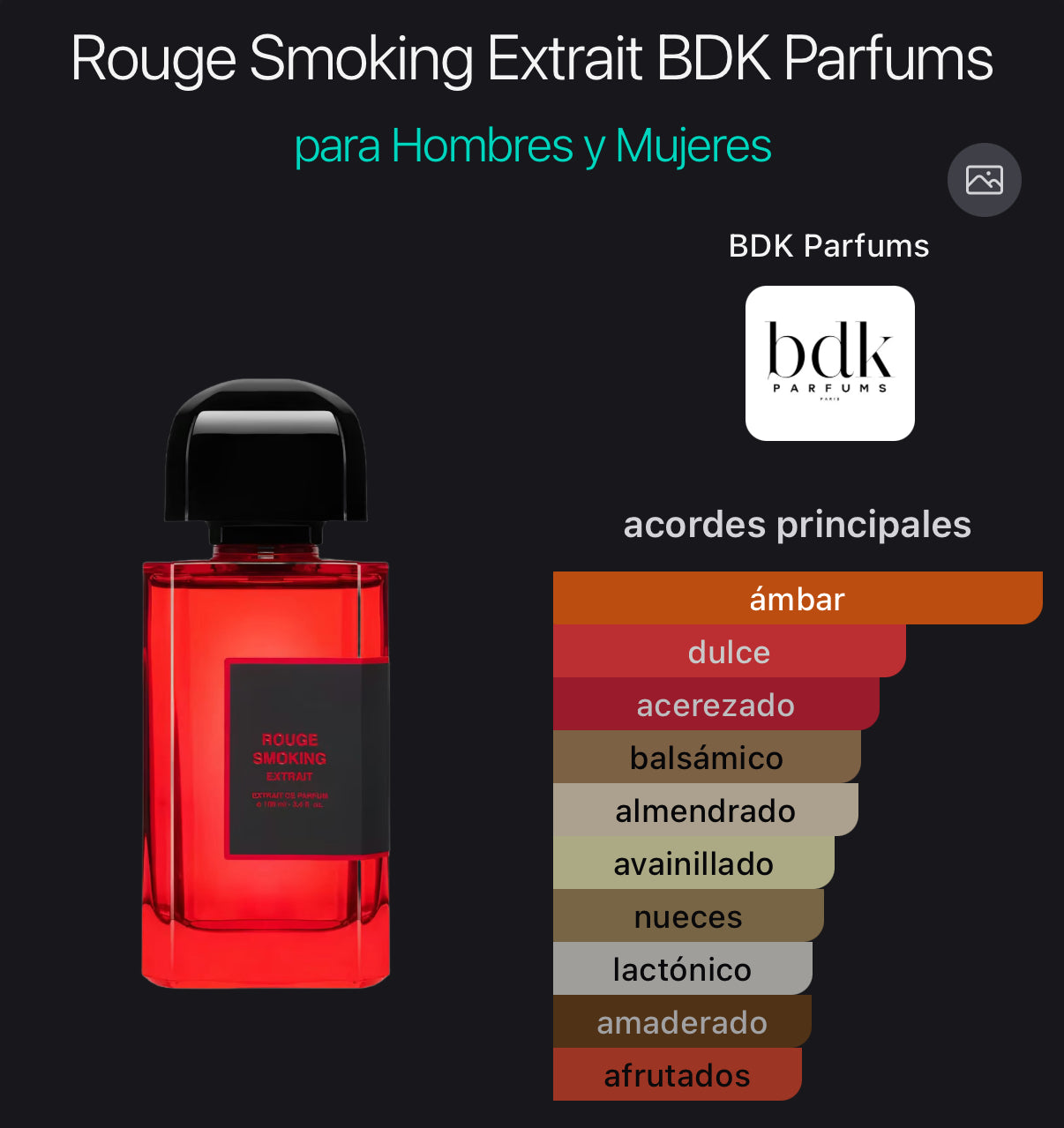 Rouge Smoking BDK Extrait de Parfum 100 ml (Preventa)