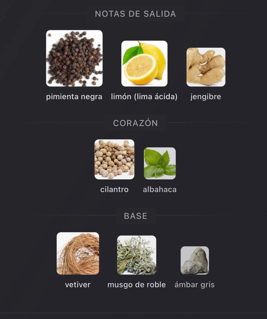 Notas olfativas de Re-Charge Black Pepper de Molton Brown
