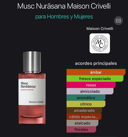Musc Nurasana Extrait Maison Crivelli 50 ml (Preventa)