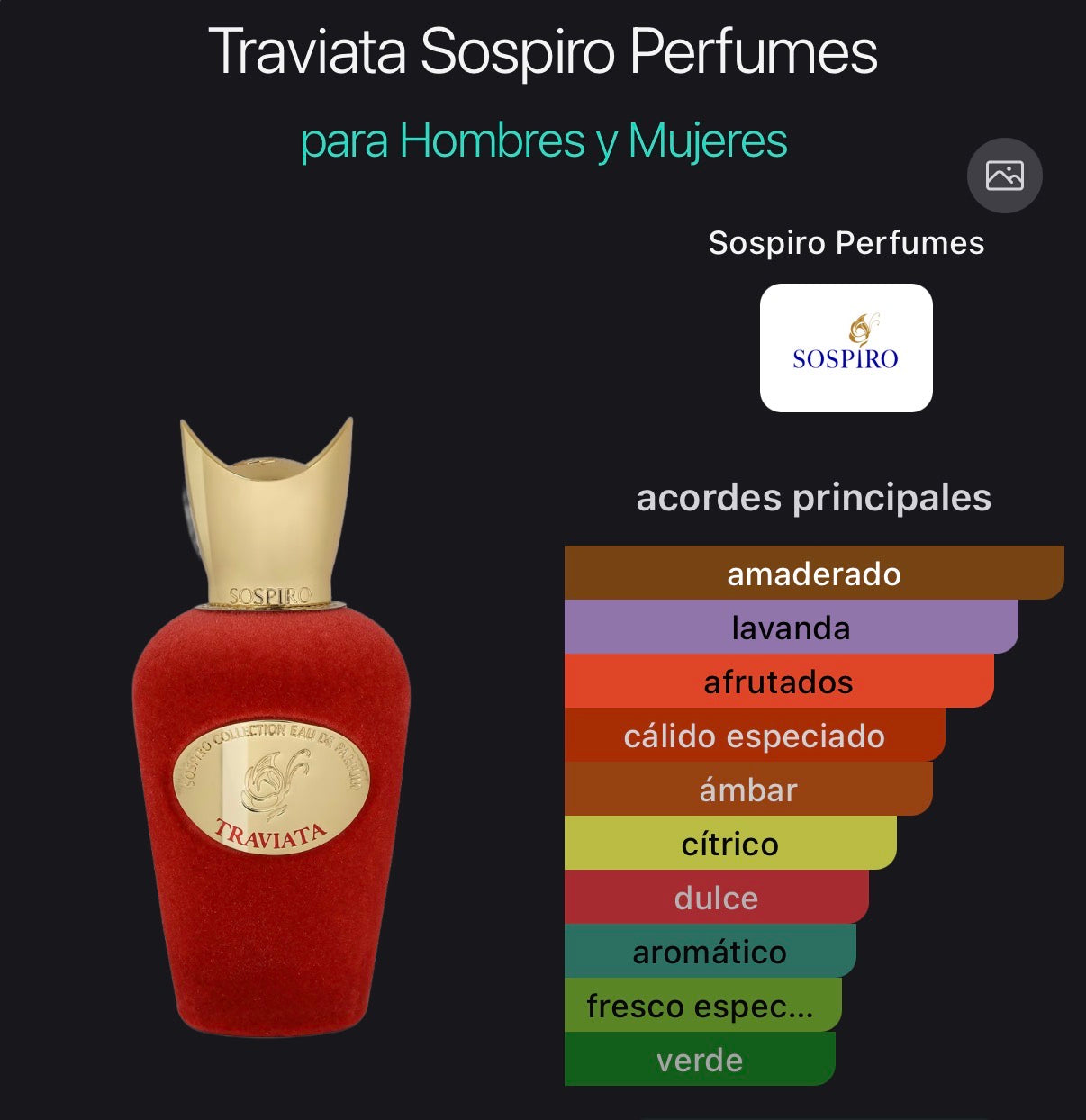 Sospiro Traviata Eau de Parfum 100 ml
