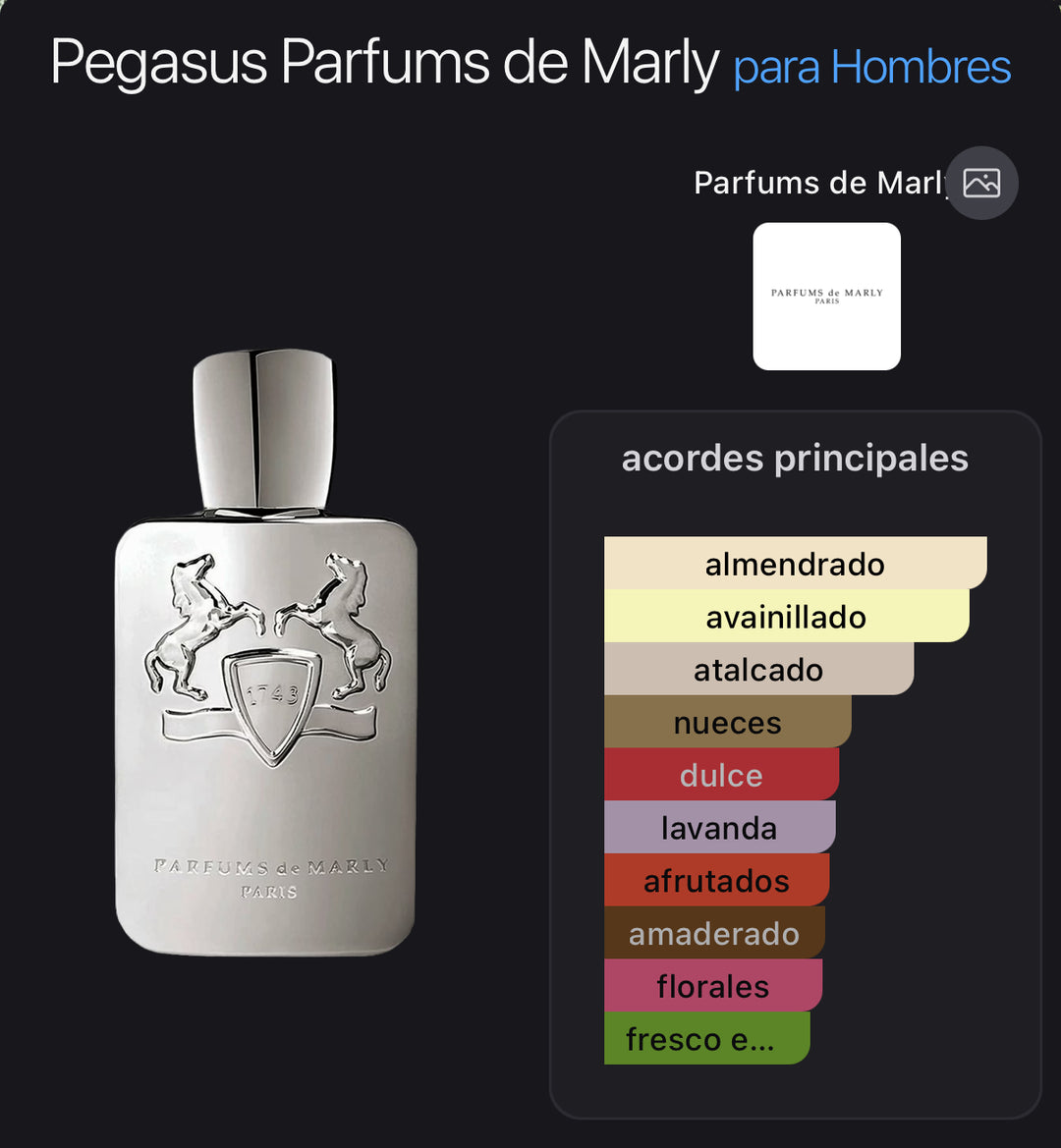 Acordes principales de Pegasus de Parfums de Marly