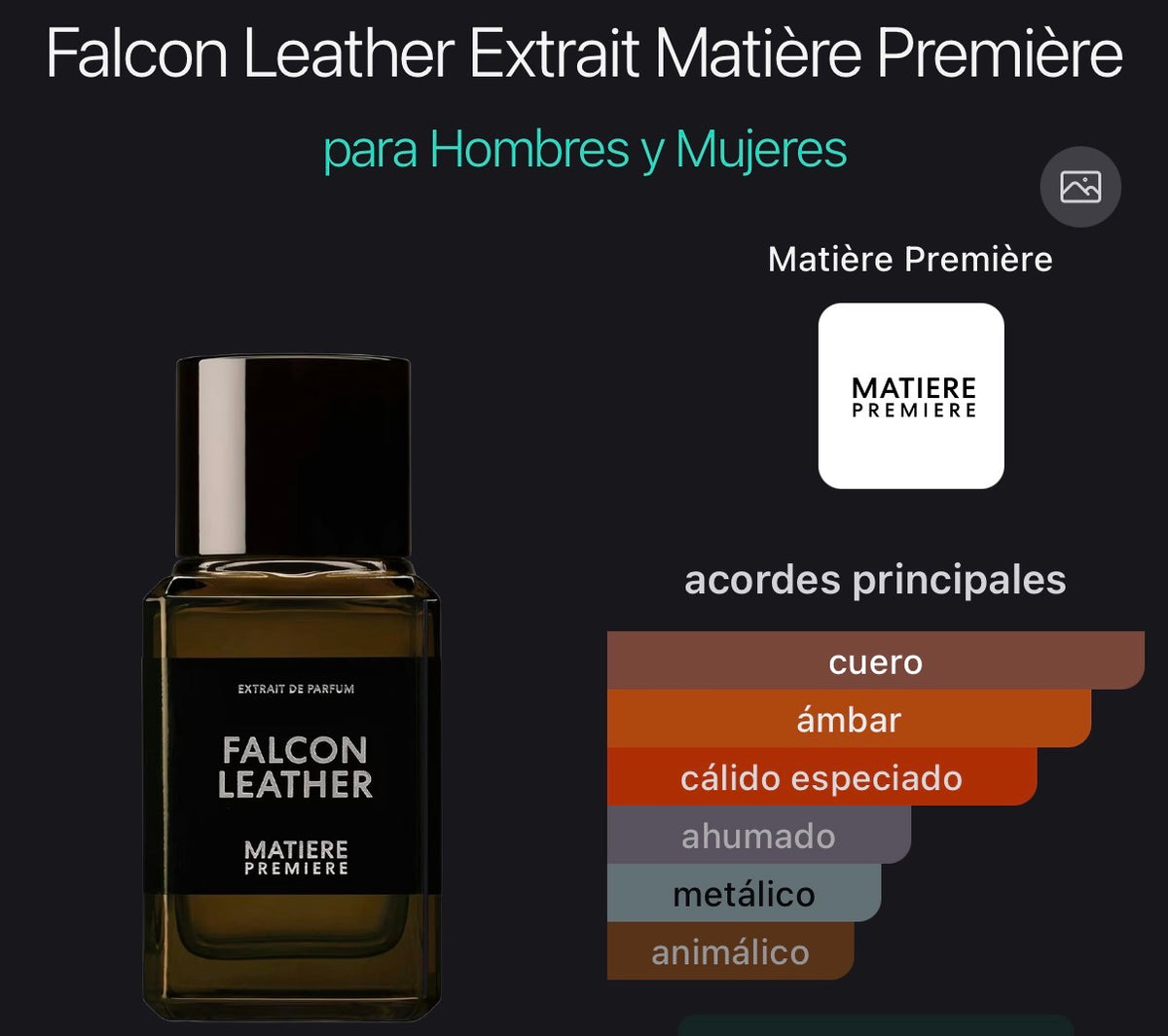 Falcon Leather Extrait de Parfum Matiere Premiere 100 ml (Preventa)