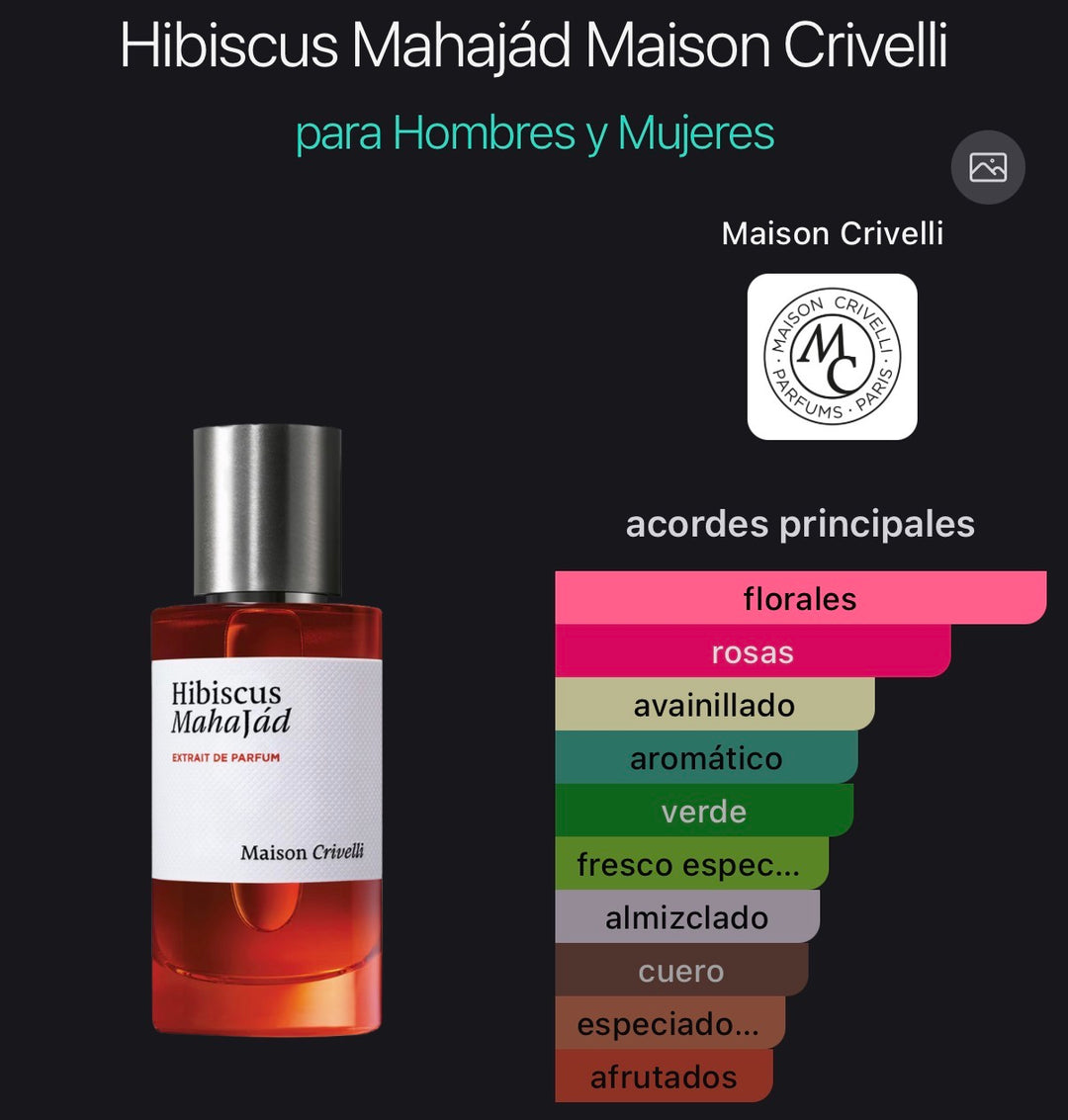 Acordes principales de Hibiscus Mahajád de Maison Crivelli