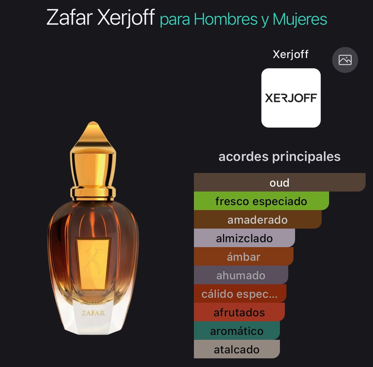 Zafar Xerjoff Parfum 50 ml (Preventa)