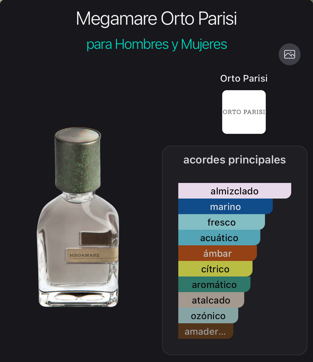 Acordes principales de Megamare de Orto Parisi