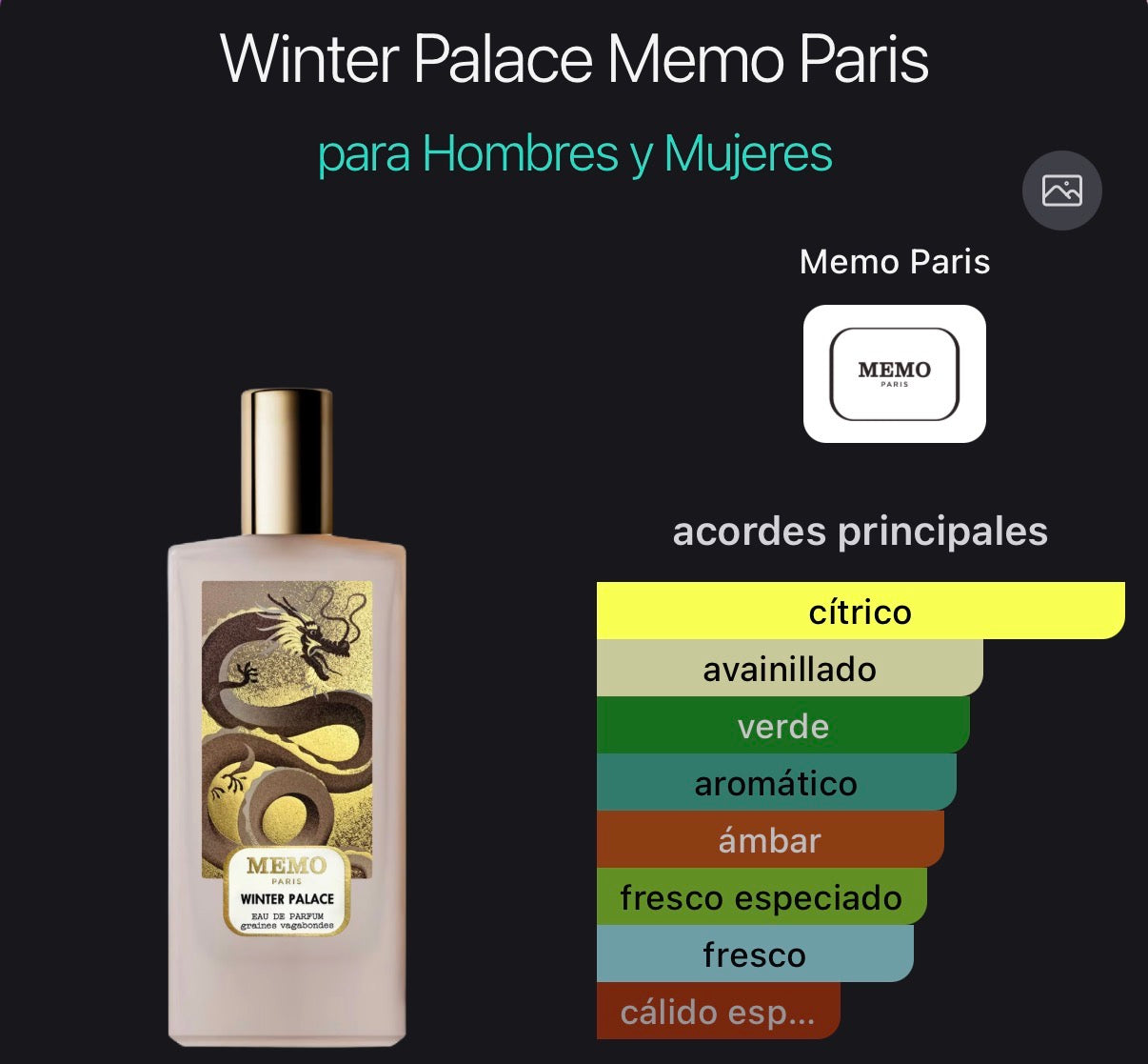 Winter Palace Memo Paris Eau de Parfum 75 ml (Preventa)