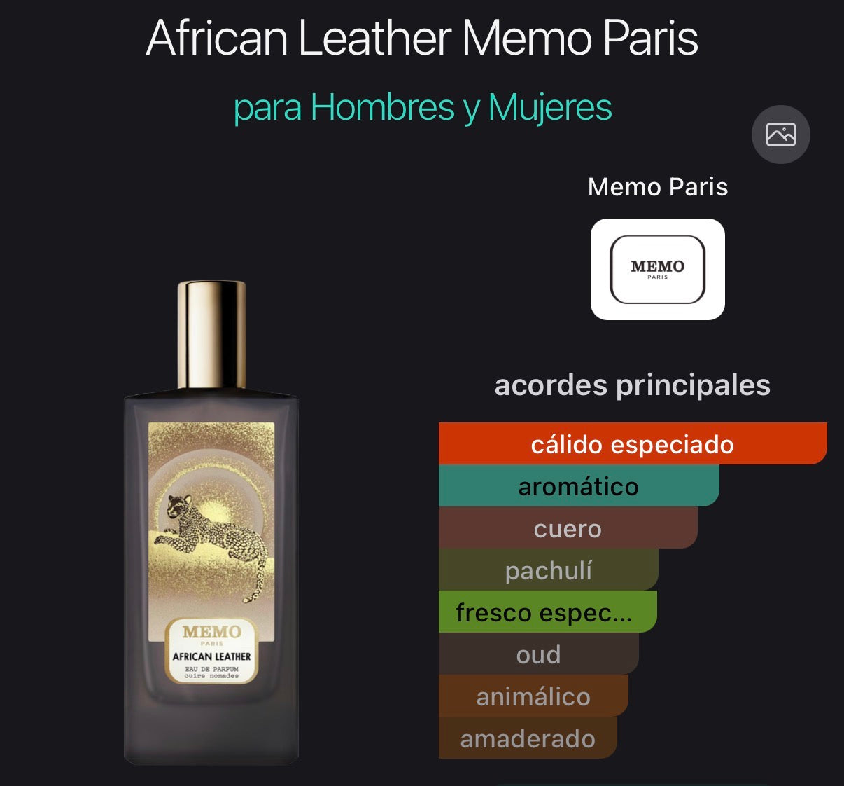African Leather Memo Paris Eau de Parfum 75 ml (Preventa)