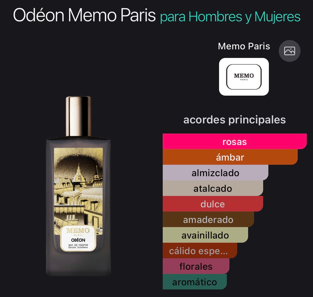 Odeon Memo Paris Eau de Parfum 75 ml (Preventa)