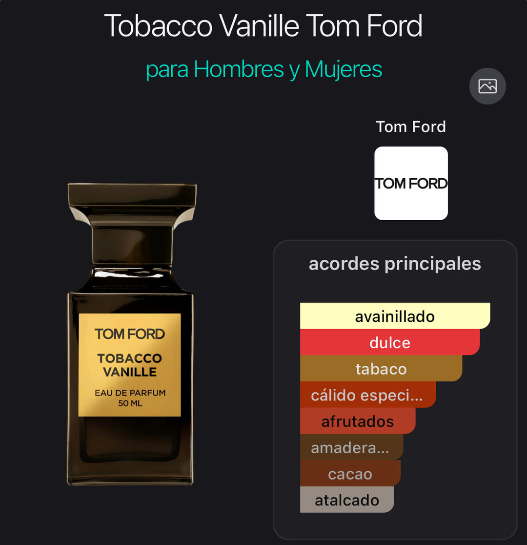 Acordes principales de Tobacco Vanille de Tom Ford