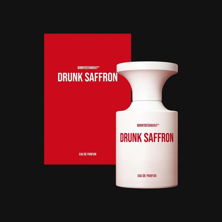 Drunk Saffron de BORNTOSTANDOUT con frasco y caja