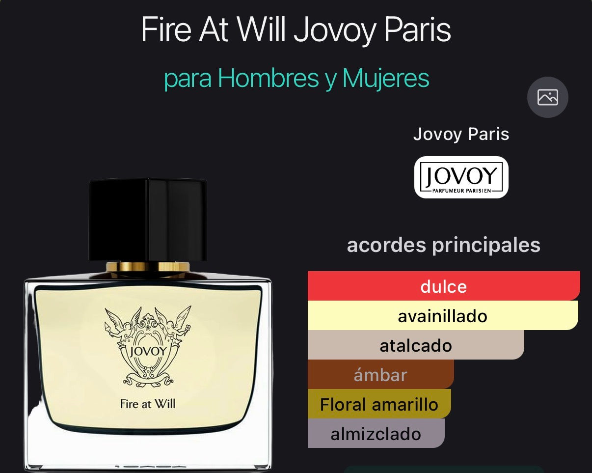 Fire at Will Jovoy Eau de Parfum 75 ml (Preventa)