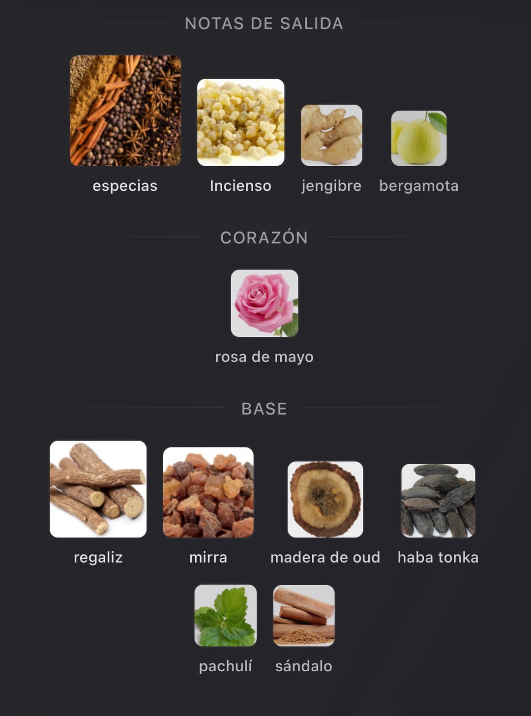Notas olfativas de Oud Zarian de Creed
