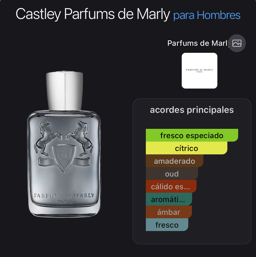 Acordes principales de Castley de Parfums de Marly