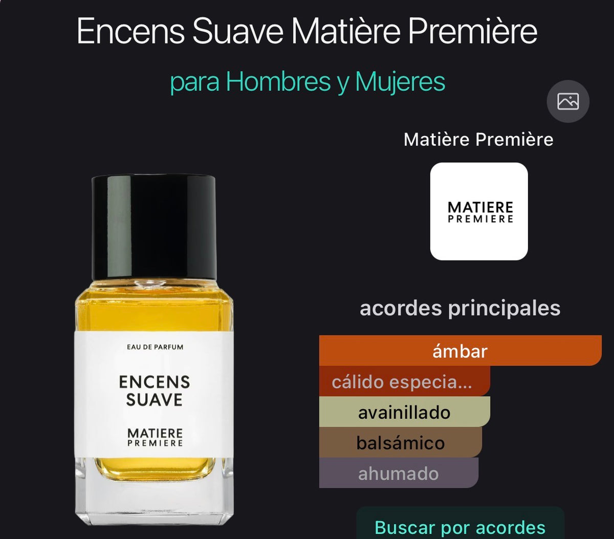 Encens Suave Eau de Parfum Matiere Premiere 100 ml (Preventa)