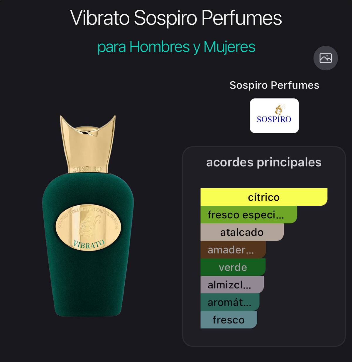 Acordes principales de Vibrato de Sospiro