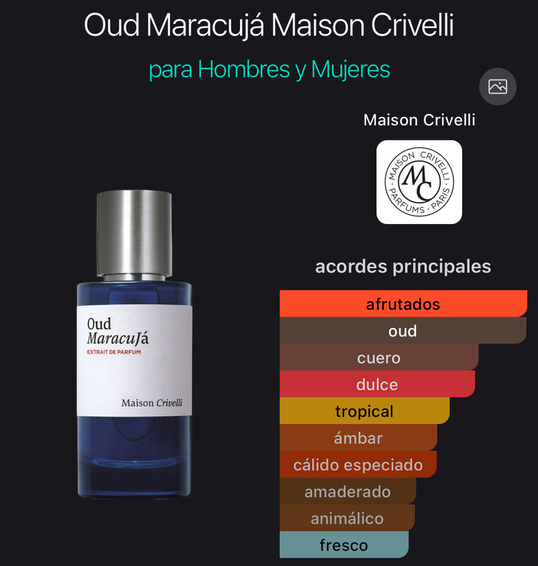 Acordes principales de Oud Maracujá de Maison Crivelli