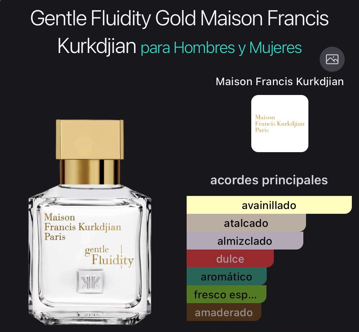 Gentle Fluidity Gold Maison Francis Kurkdjian 70 ml