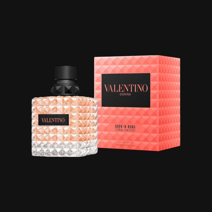 Donna Born in Roma Coral Fantasy de Valentino con frasco y caja