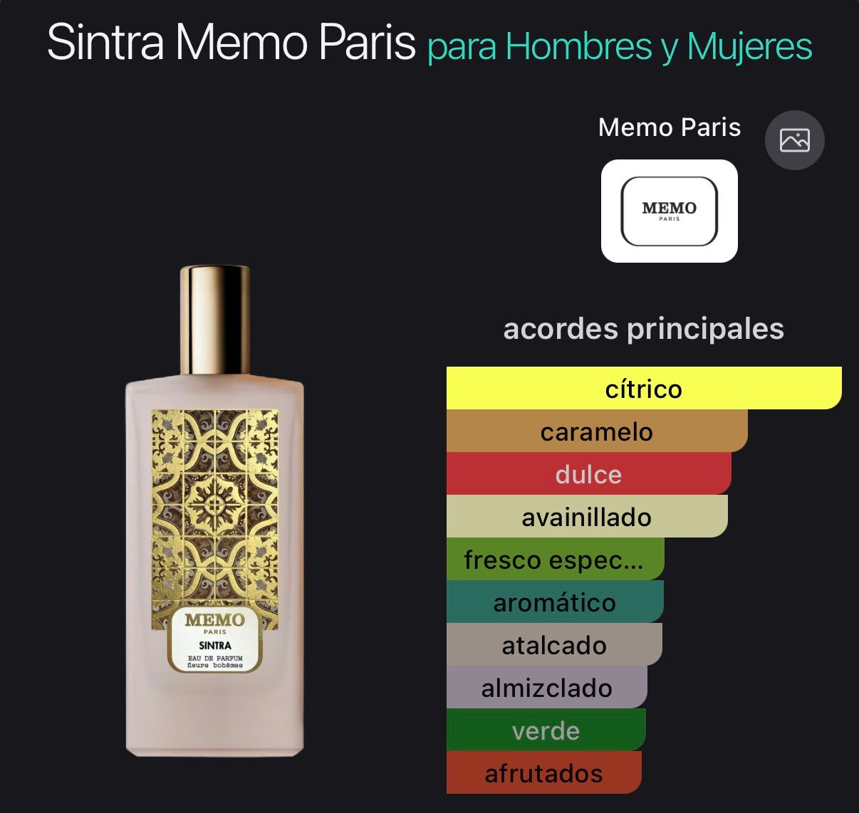 Sintra Memo Paris Eau de Parfum 75 ml (Preventa)