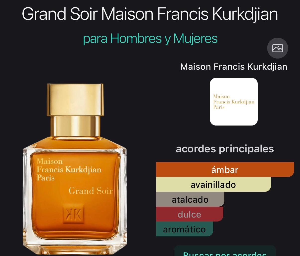 Grand Soir Maison Francis Kurkdjian Paris 70 ml