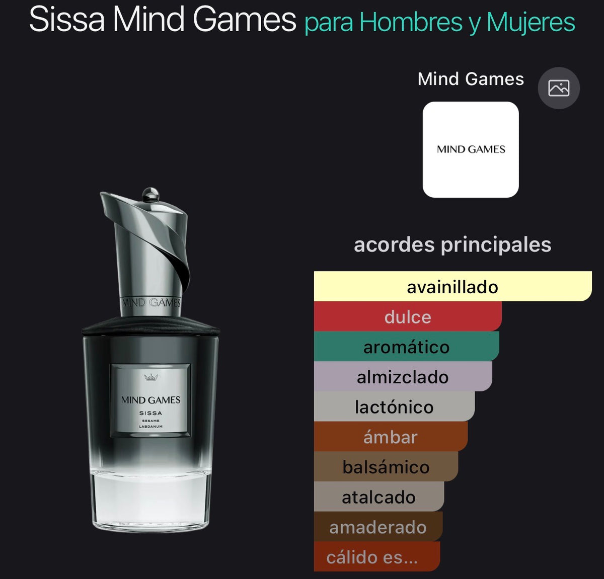 Acordes principales de Sissa de Mind Games