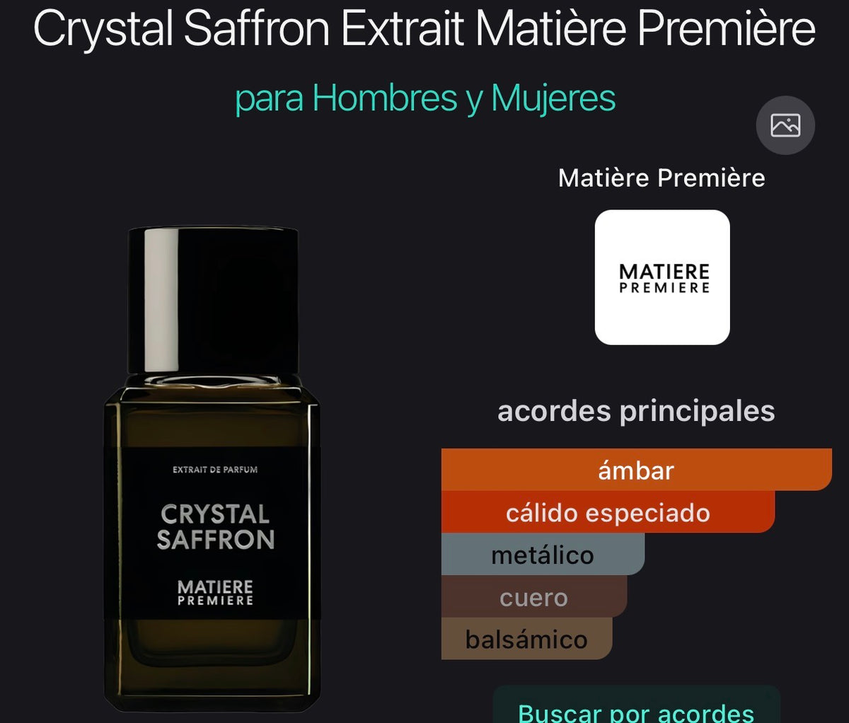 Crystal Saffron Extrait Matiere Premiere 100 ml (Preventa)