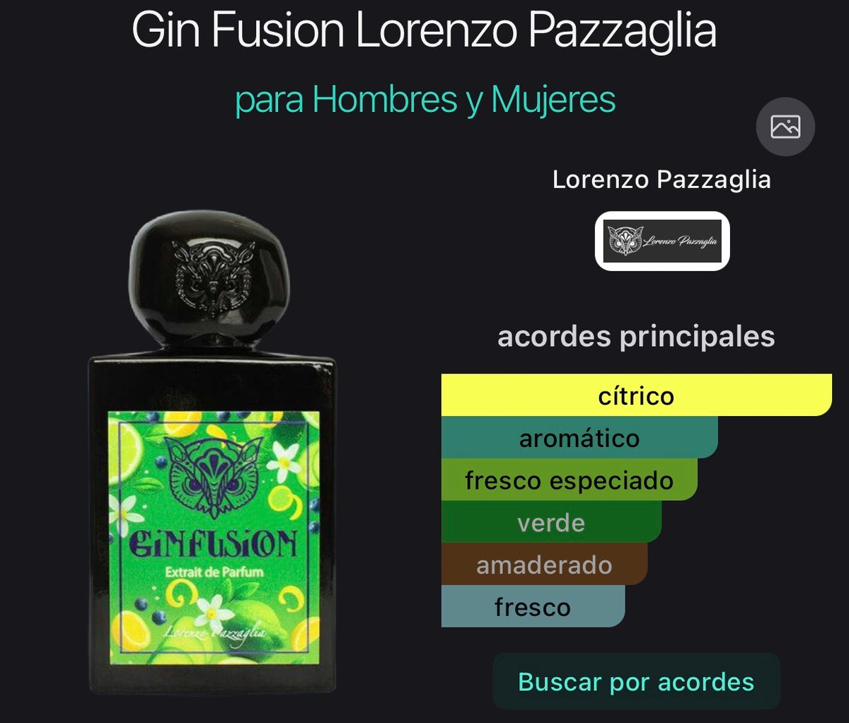 Ginfusion Lorenzo Pazzaglia Extrait de Parfum 50 ml (Preventa)