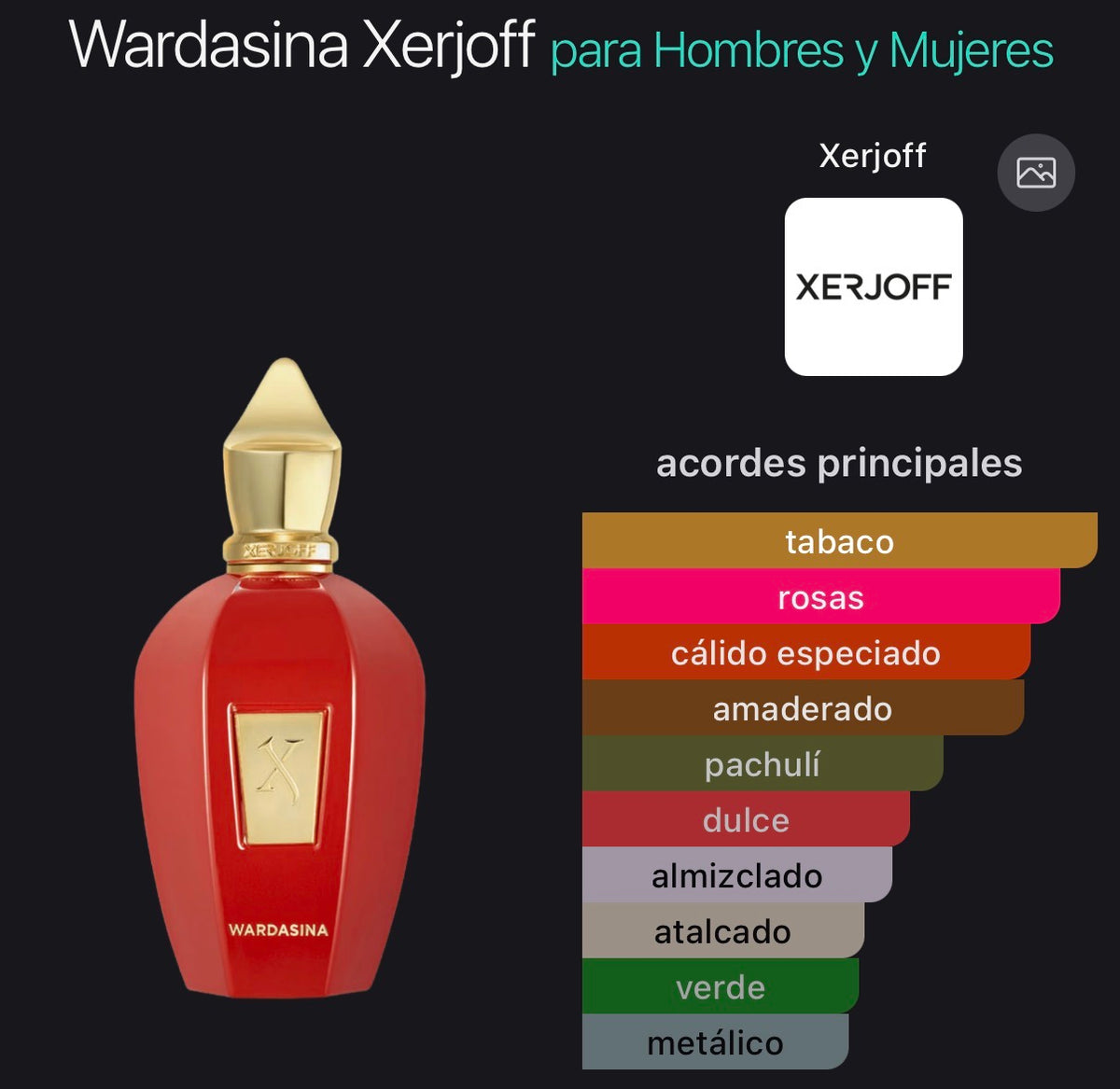 Wardasina Xerjoff 100 ml (Preventa)