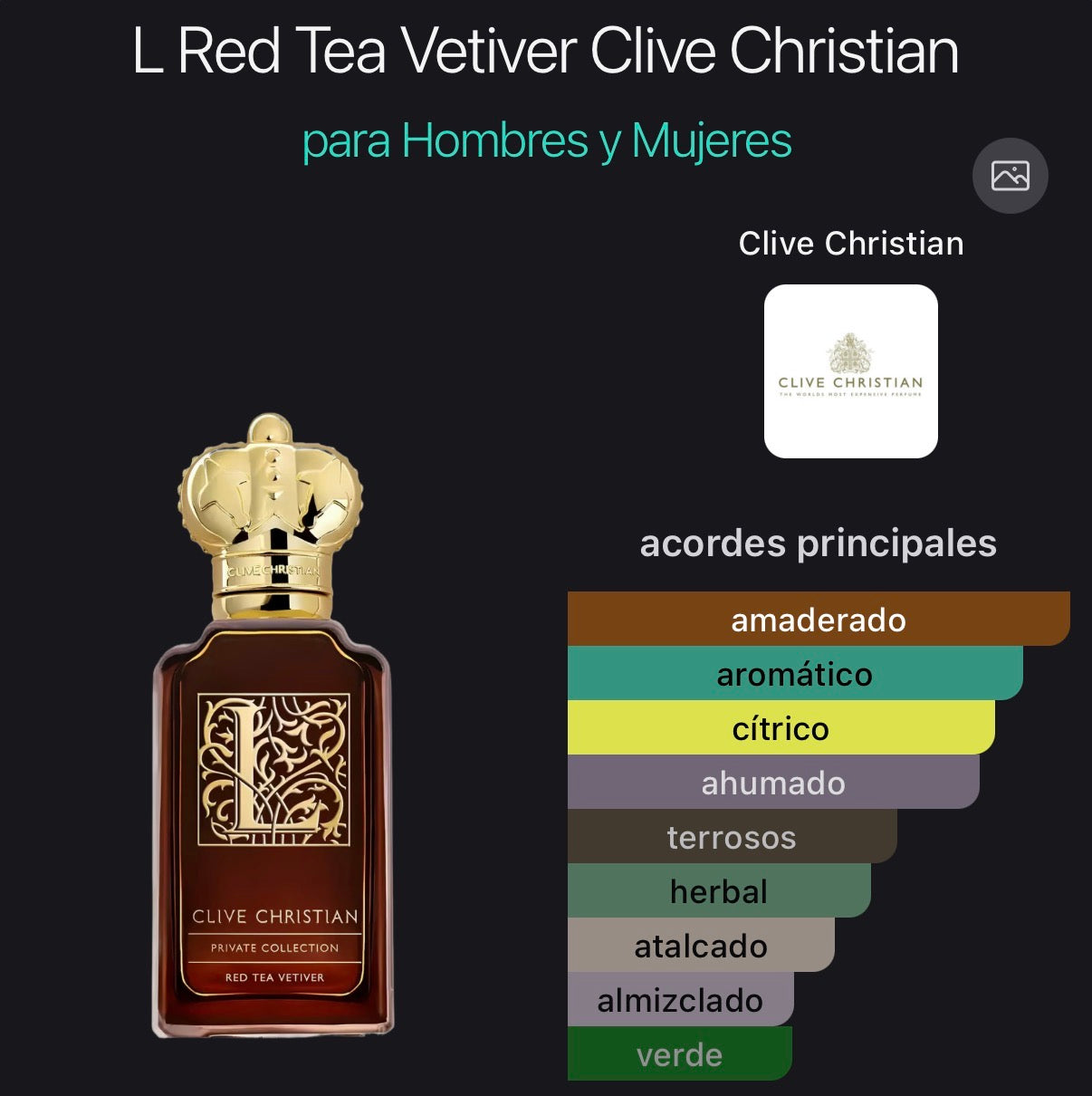 L Red Tea Vetiver Clive Christian Perfume 50 ml (Preventa)