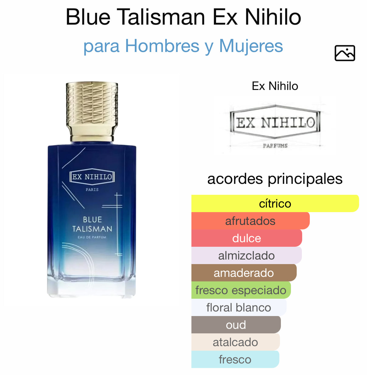 Blue Talisman Ex-Nihilo – Perfumes Robols